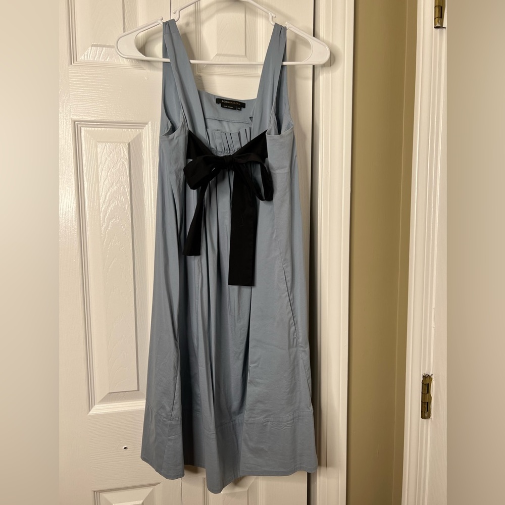 BCBGMAXAZRIA Blue Dress with Black Tie